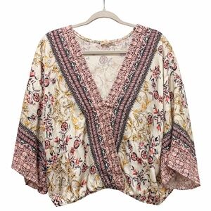 Mystree Boho Floral Wrap-Style Flowy Blouse 🌸🌸🌸 | Size L